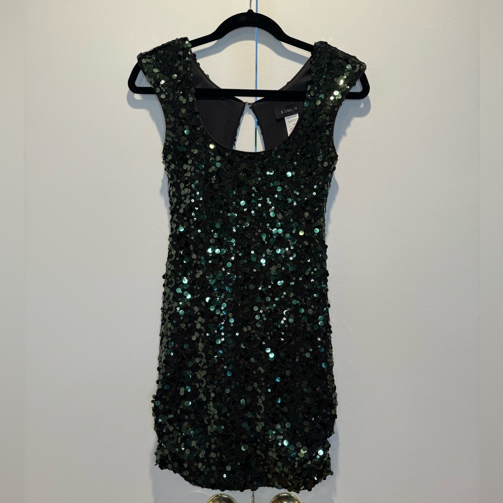 B Darlin green sequin mini dress size 3/4